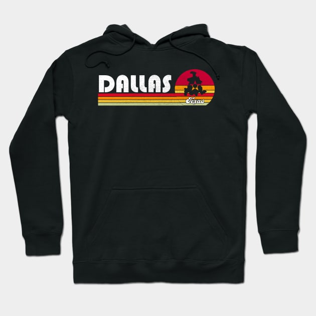 Classic 70s 80s Souvenir Vintage Retro Dallas, Texas TX Distressed Hoodie by DUC3a7